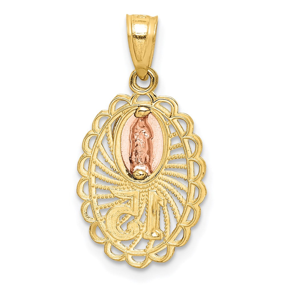 14K Two-tone w/White Rhodium of Guadalupe 15 Pendant