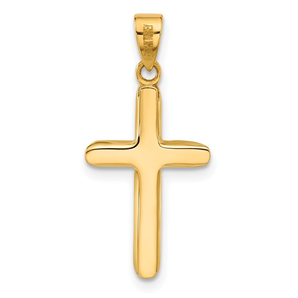 14K Two-tone Polished and Textured Crucifix Pendant