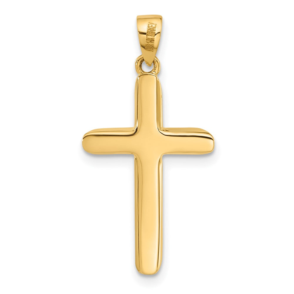 14K Two-tone Polished and Textured Crucifix Pendant