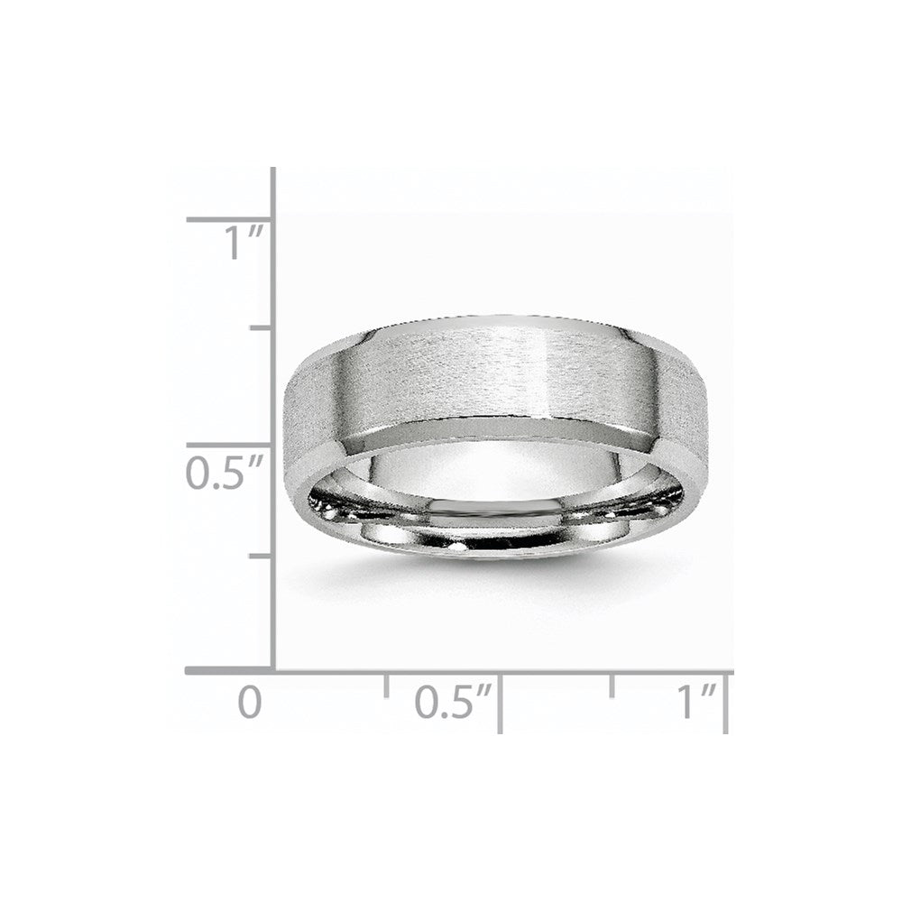 Chisel Cobalt Satin and Polished Beveled Edge 6mm Band