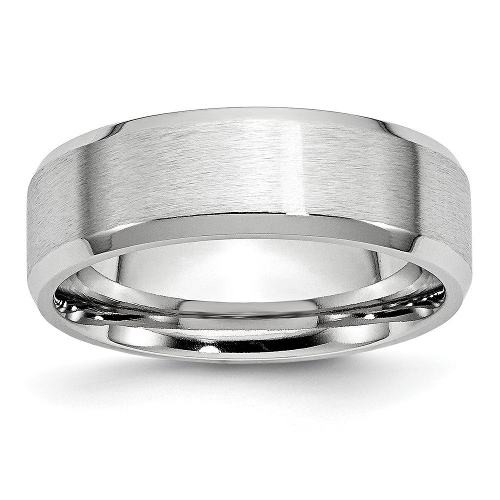 Chisel Cobalt Satin and Polished Beveled Edge 6mm Band