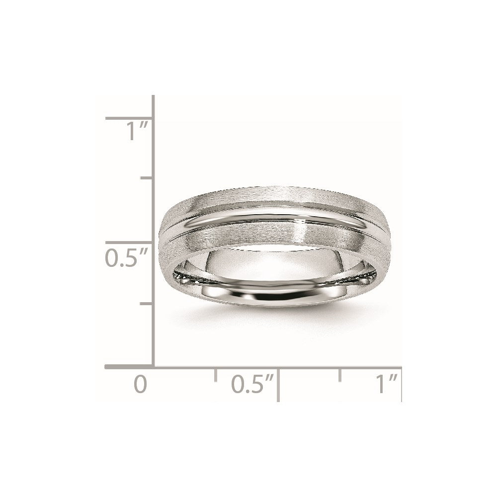 Chisel Cobalt Satin and Polished Grooved 6mm Band