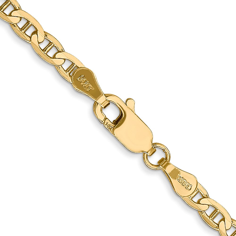 14K 26 inch 3mm Concave Anchor with Lobster Clasp Chain