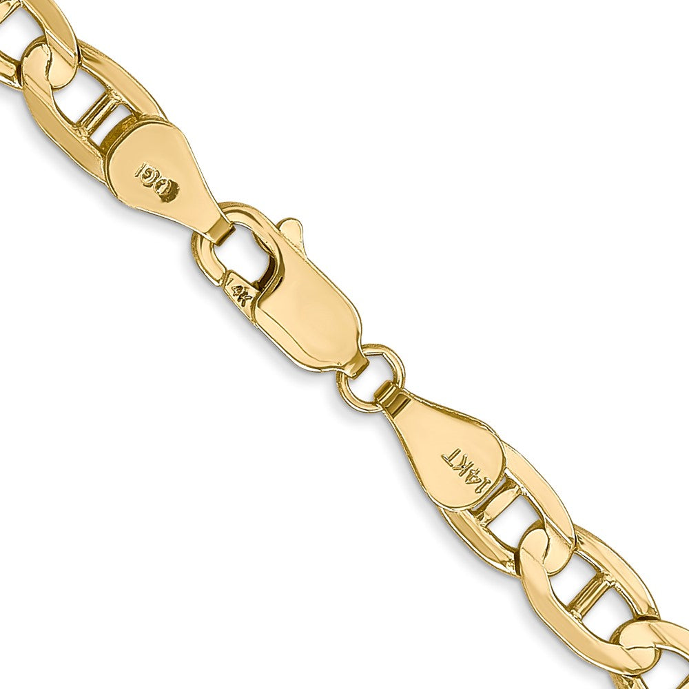 14K 26 inch 5.25mm Concave Anchor with Lobster Clasp Chain