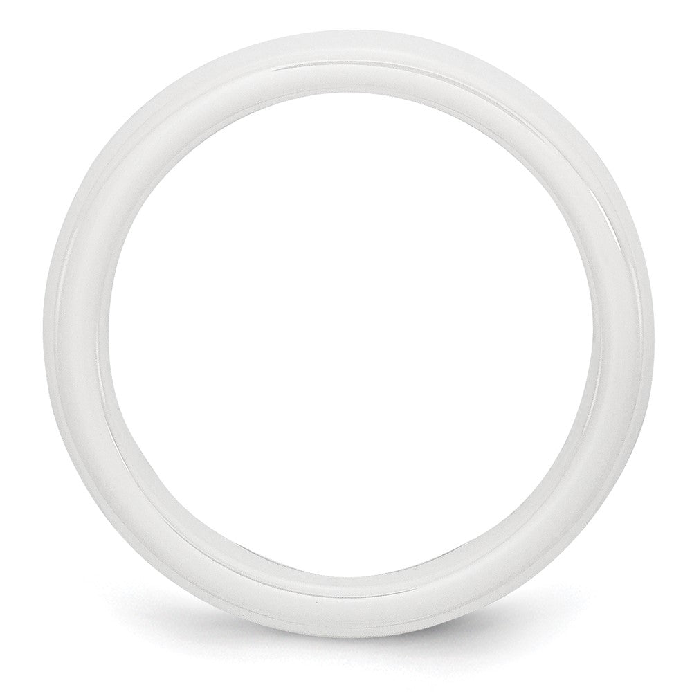 Chisel Ceramic White 4mm Polished Band