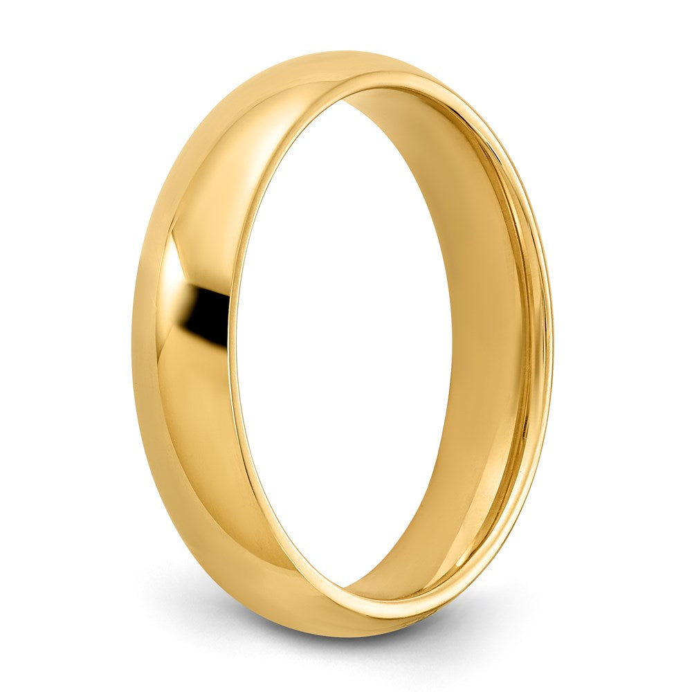 14k Yellow Gold 5mm Standard Weight Comfort Fit Wedding Band Size 10