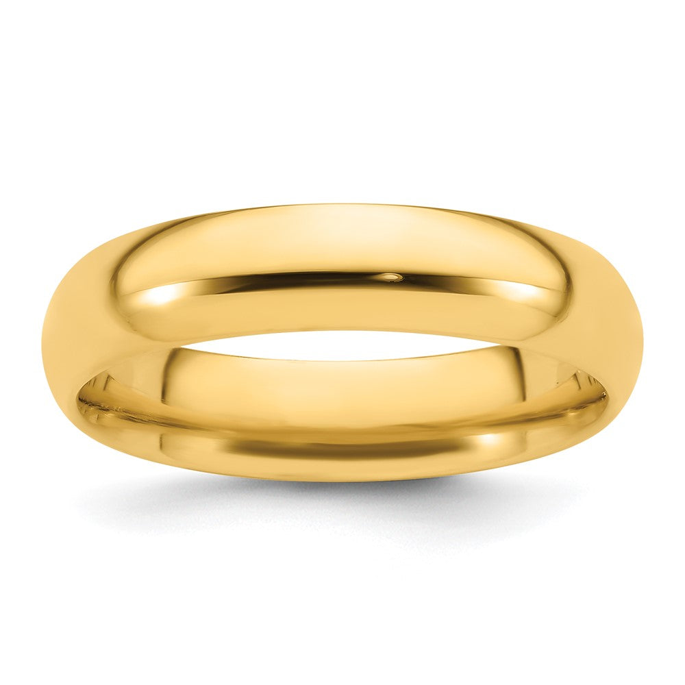 14k Yellow Gold 5mm Standard Weight Comfort Fit Wedding Band Size 10