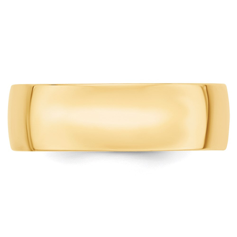 14k Yellow Gold 7mm Lightweight Comfort Fit Wedding Band Size 12.5
