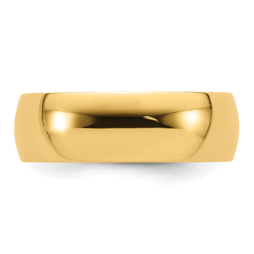 14k Yellow Gold 7mm Lightweight Comfort Fit Wedding Band Size 5.5