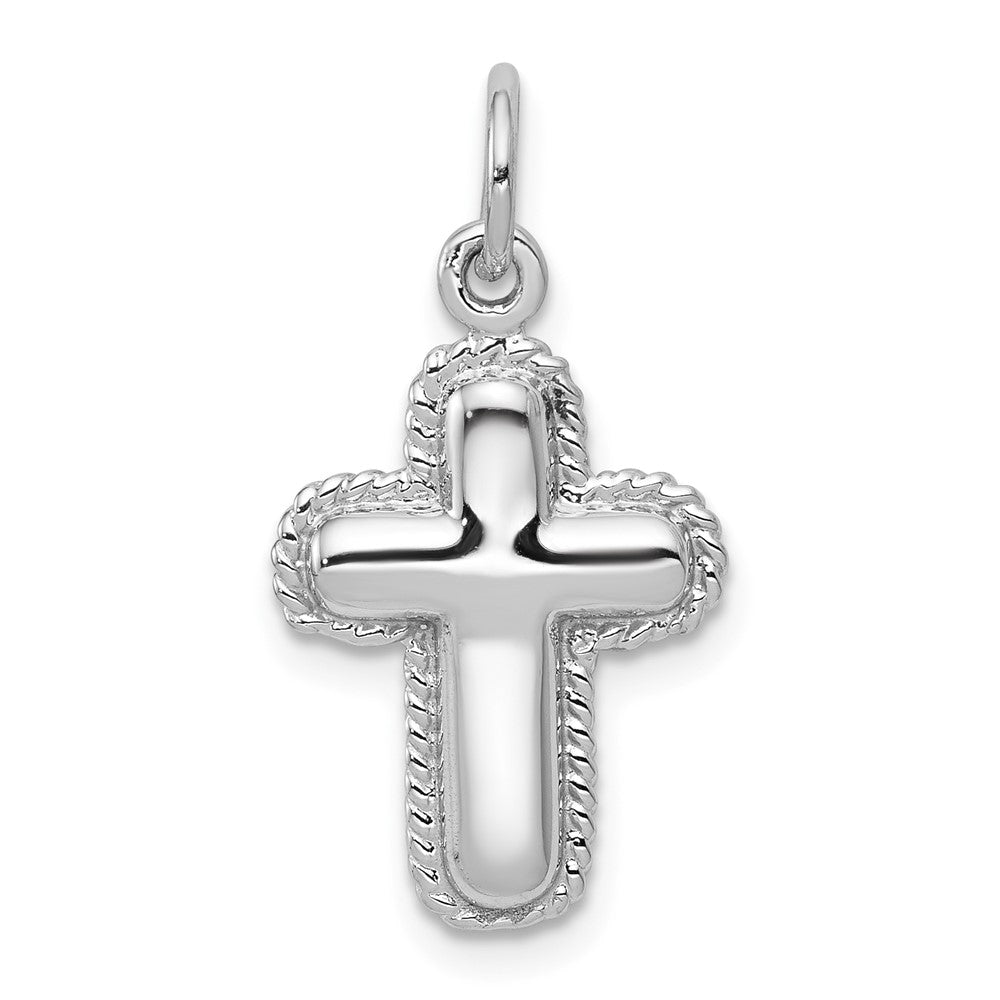 14k White Gold Polished Cross Charm