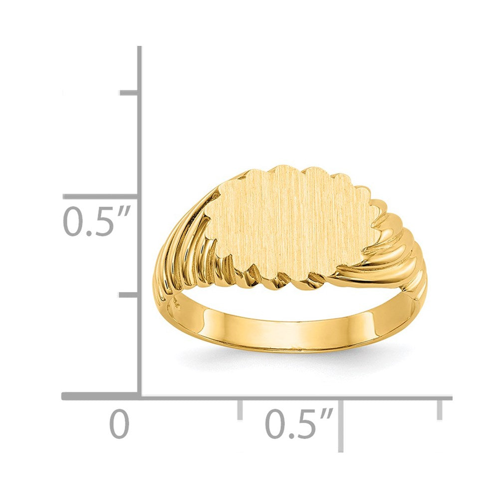 14k 7.5x10.0mm Open Back Signet Ring