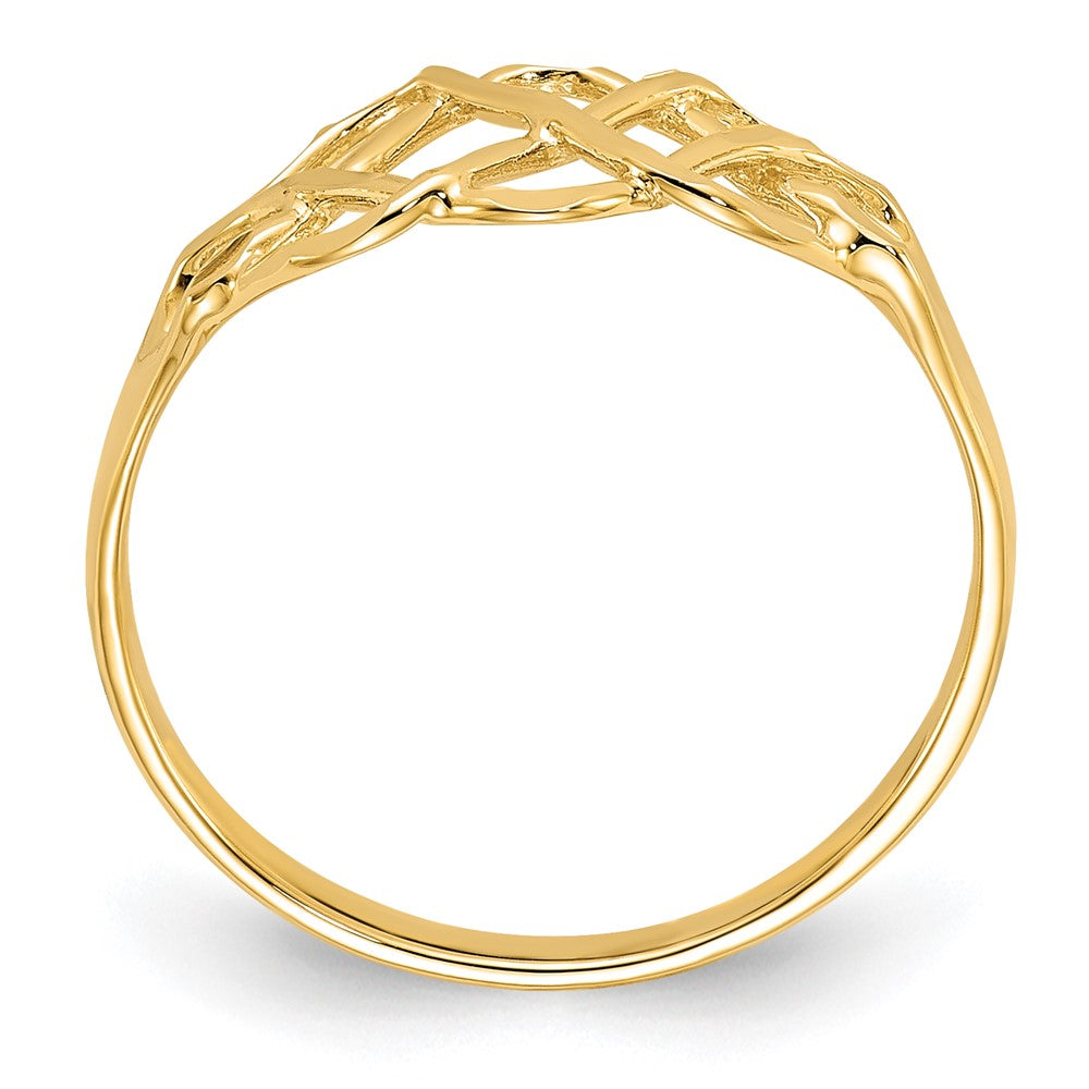 14k Polished & Diamond-Cut Fancy Ring
