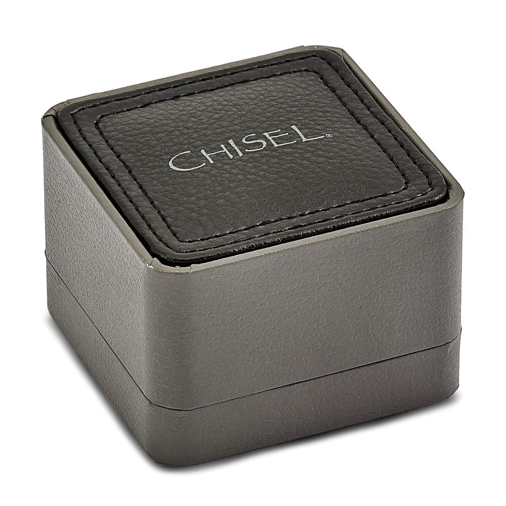 Chisel Titanium Brushed with Black Enamel Cuff Links