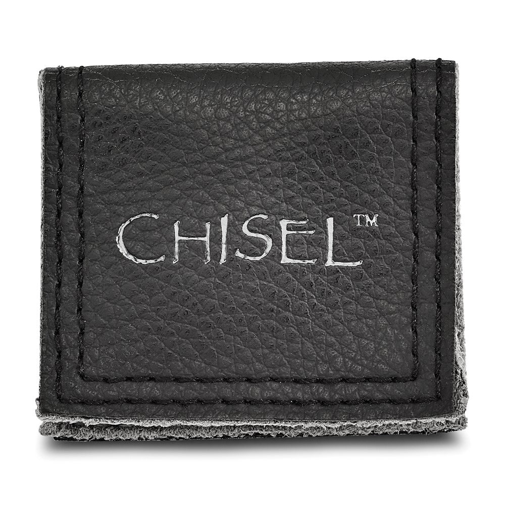 Chisel Stainless Steel Polished 4mm Black CZ Ring
