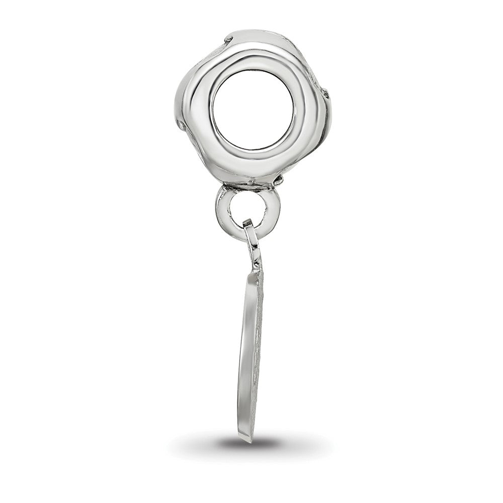 Sterling Silver Rhodium-plated Chicago Cubs C Heart Bead
