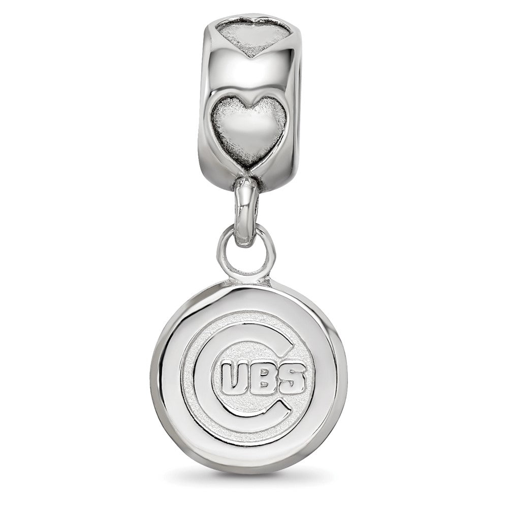 Sterling Silver Rhodium-plated Chicago Cubs C Heart Bead