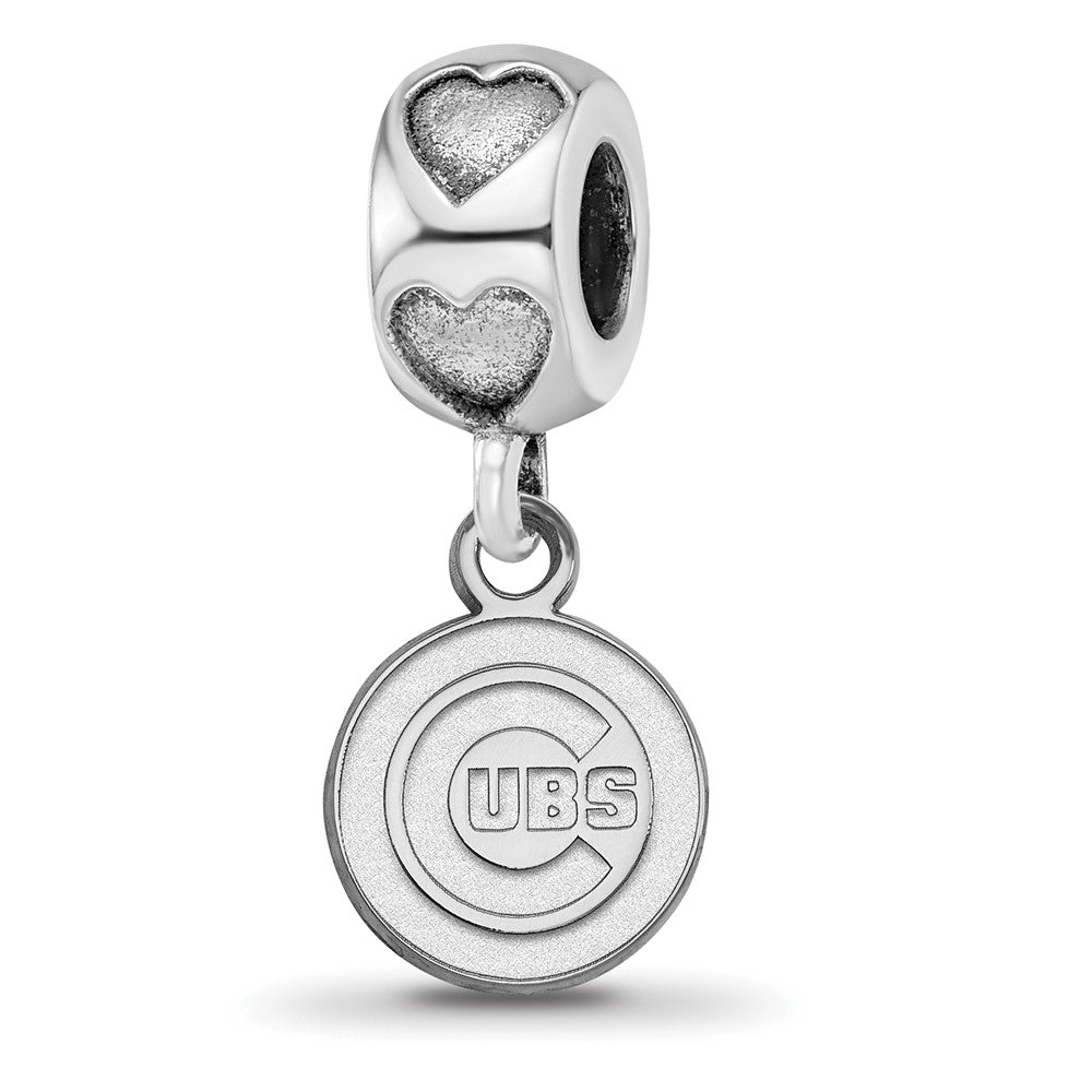 Sterling Silver Rhodium-plated Chicago Cubs C Heart Bead