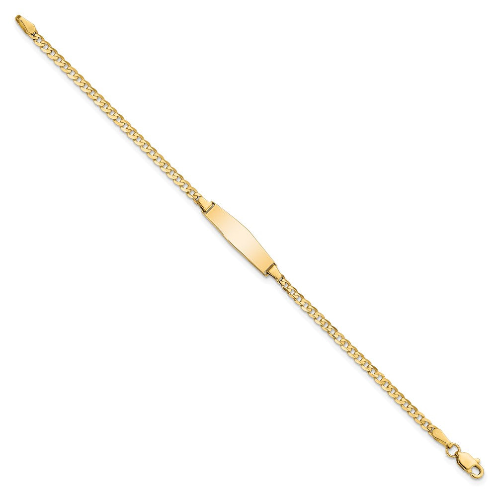 14k Soft Diamond Shape Curb ID Bracelet