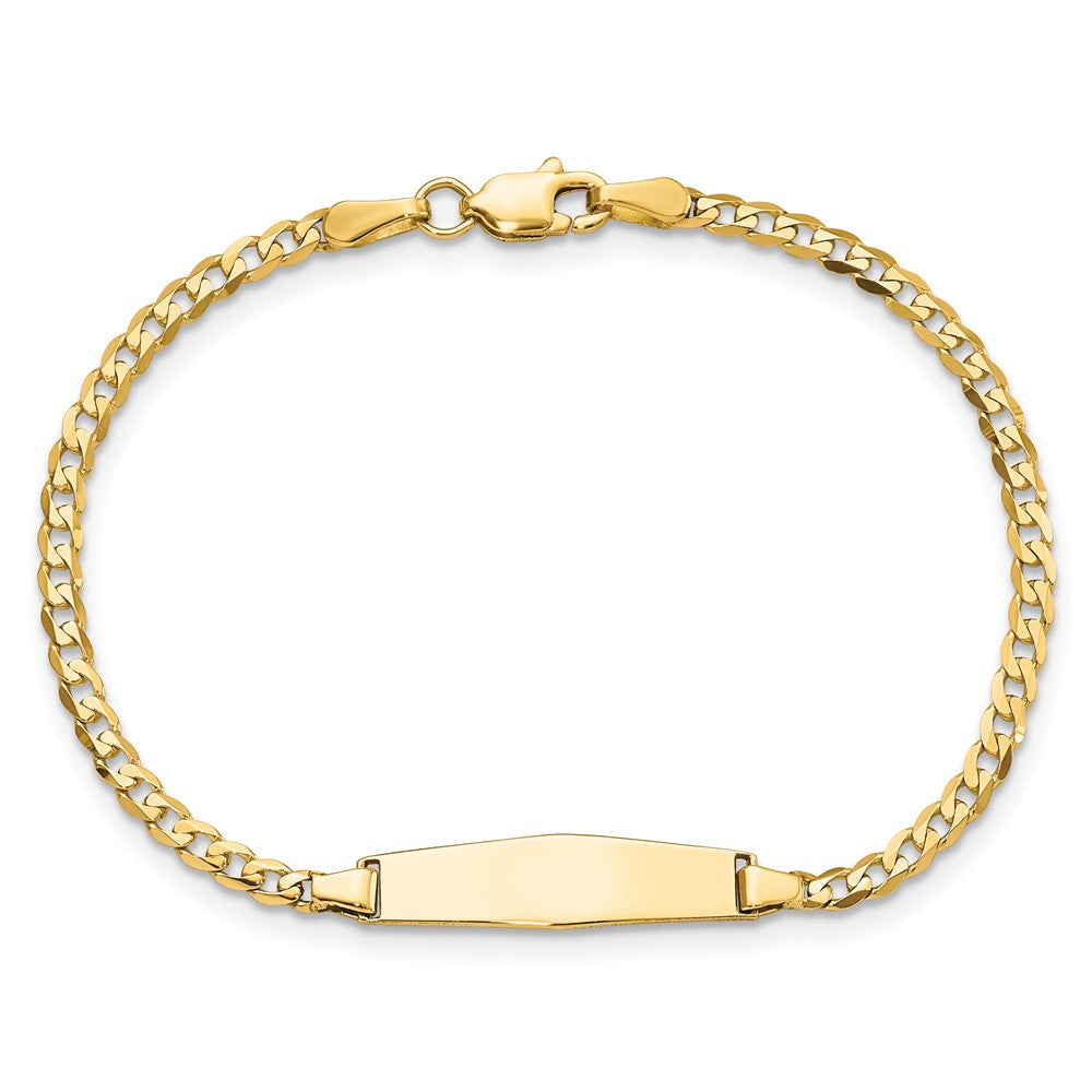 14k Soft Diamond Shape Curb ID Bracelet