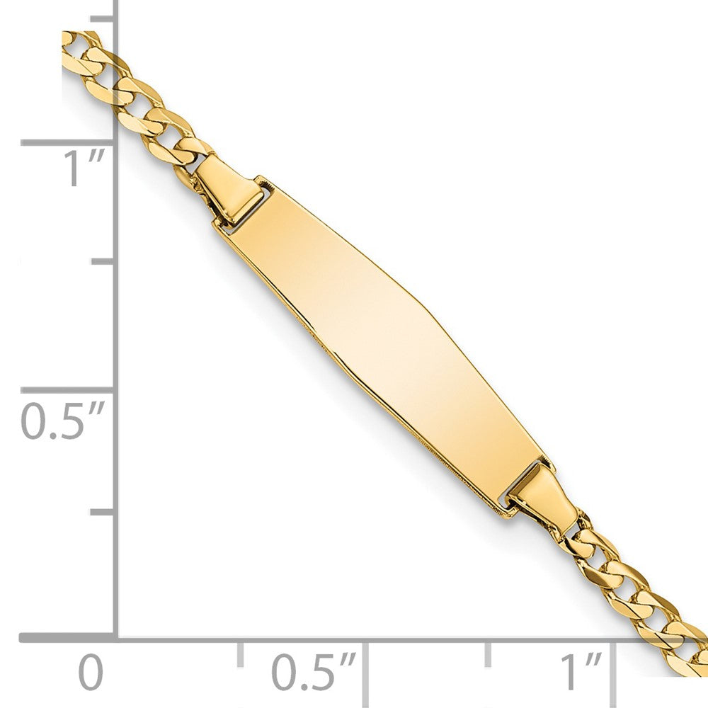14k Soft Diamond Shape Curb ID Bracelet