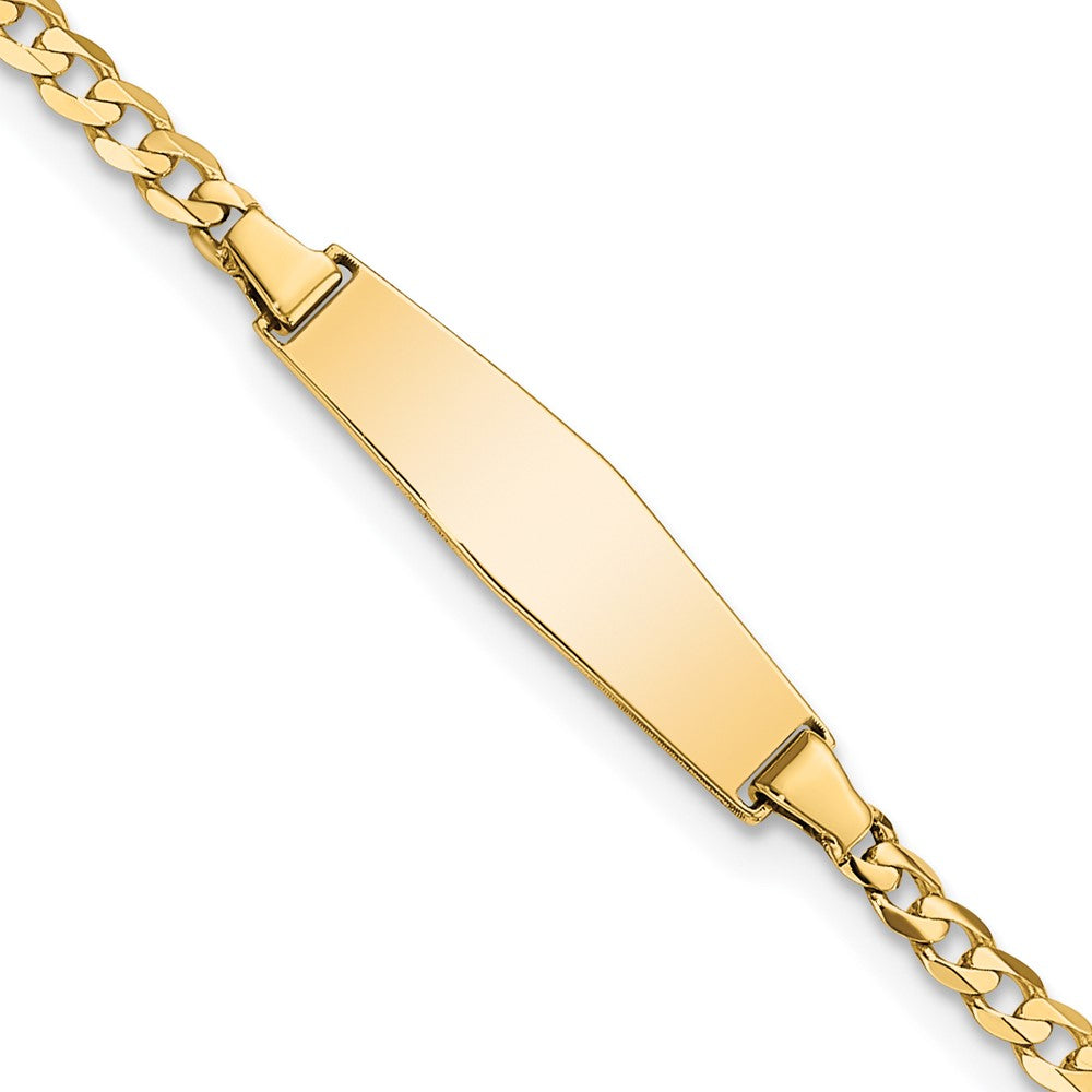 14k Soft Diamond Shape Curb ID Bracelet