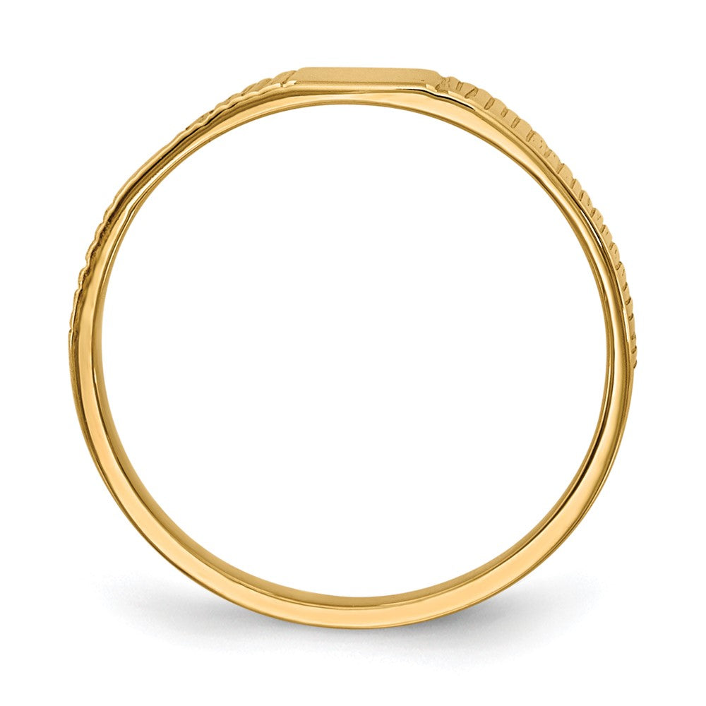 14k Polished & Ridged Ring