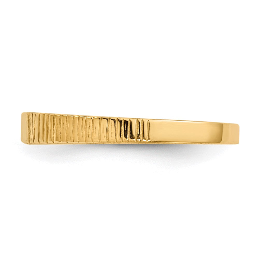 14k Polished & Ridged Ring