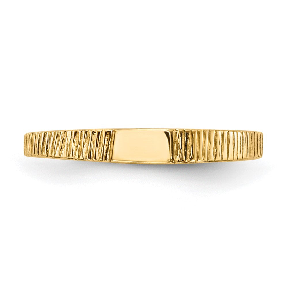 14k Polished & Ridged Ring