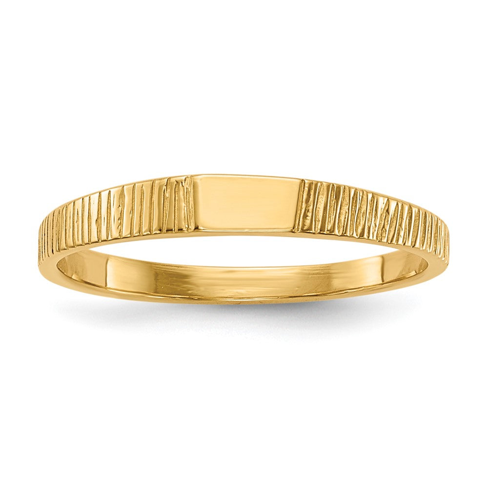 14k Polished & Ridged Ring