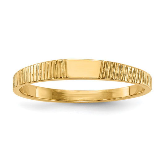 14k Polished & Ridged Ring