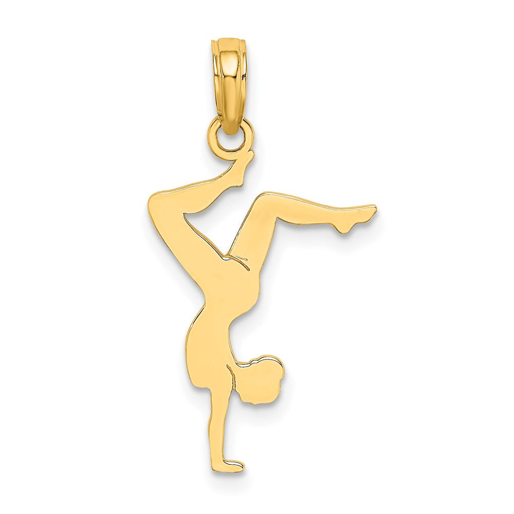 14k Yellow Gold Solid Polished Gymnast Charm