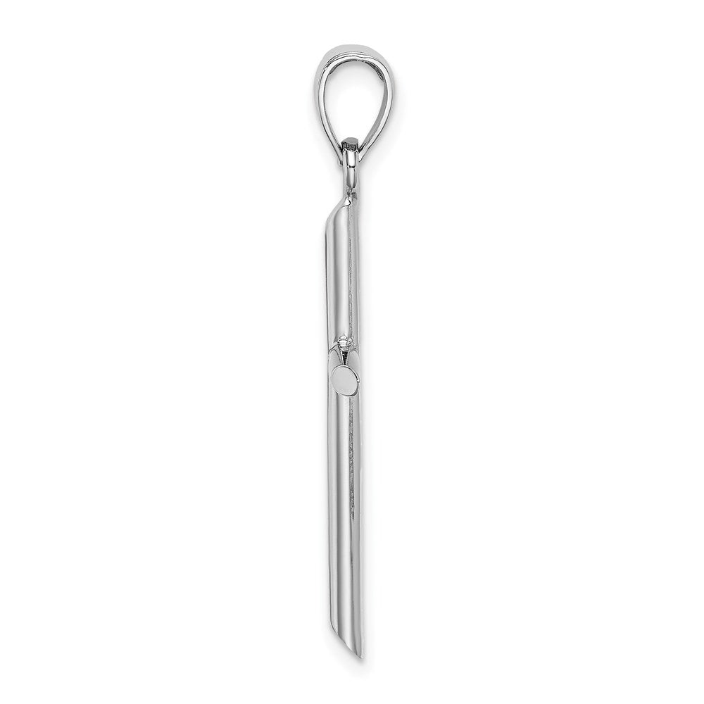 14k White Gold Polished Cross Pendant