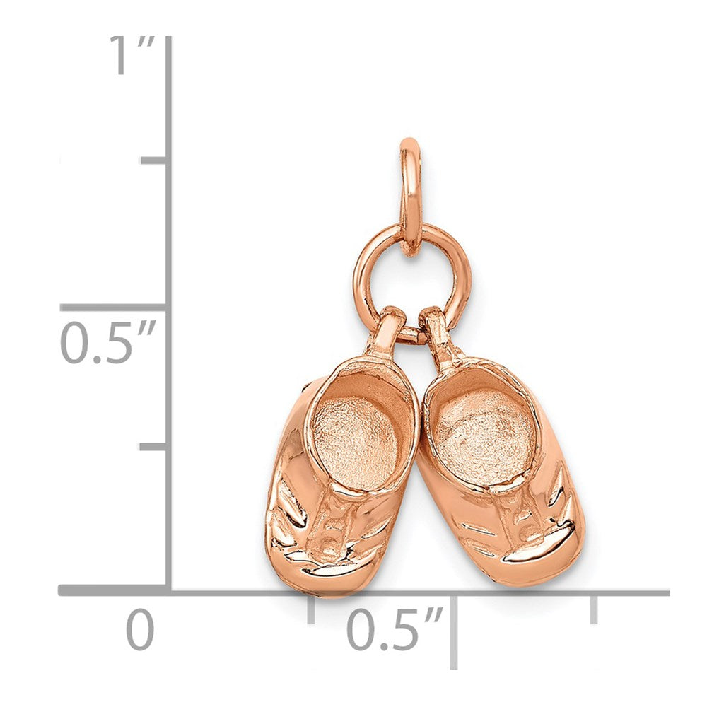 14k 3D Moveable Rose Gold Shoes Charm