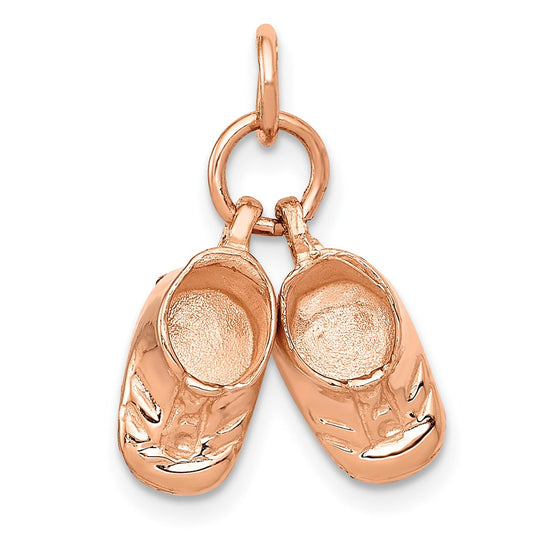 14k 3D Moveable Rose Gold Shoes Charm