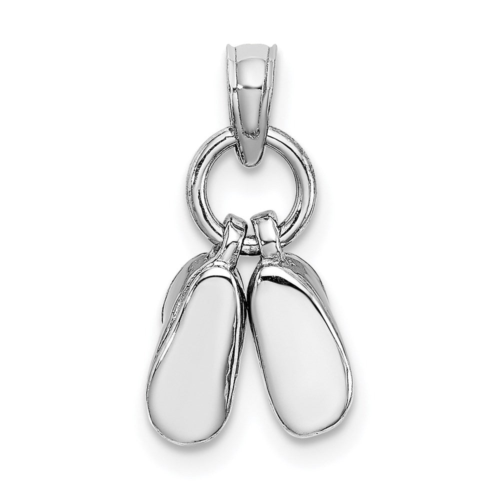 14k 3D Moveable White Gold Shoes Charm