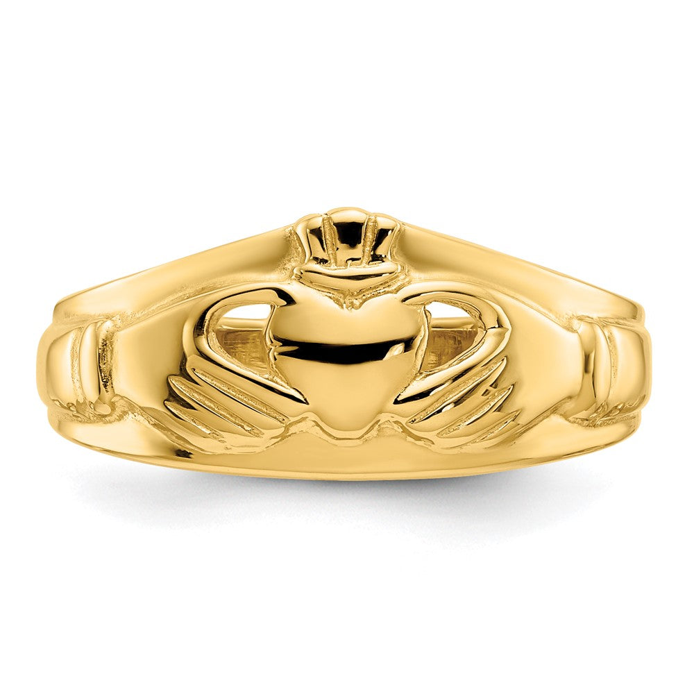 14k Polished Claddagh Ring