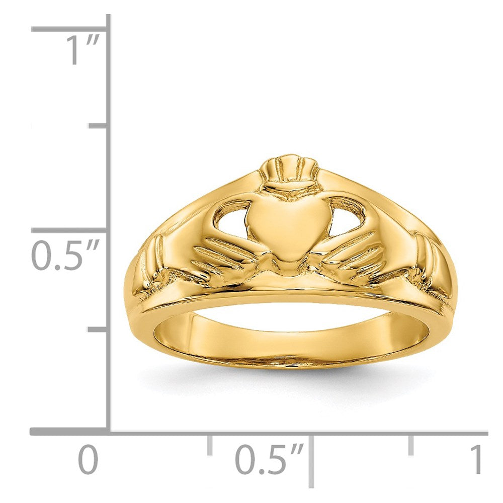 14k Polished Claddagh Ring