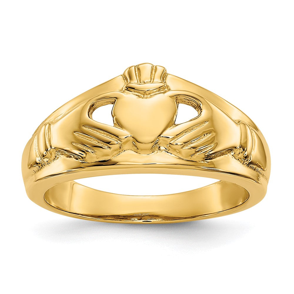 14k Polished Claddagh Ring