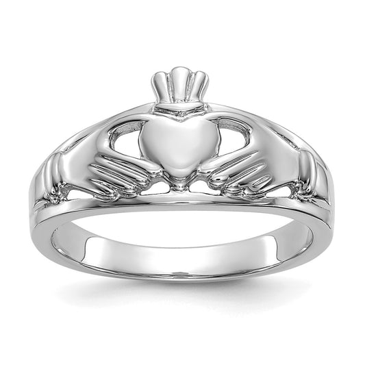 14k White Gold Claddagh Ring