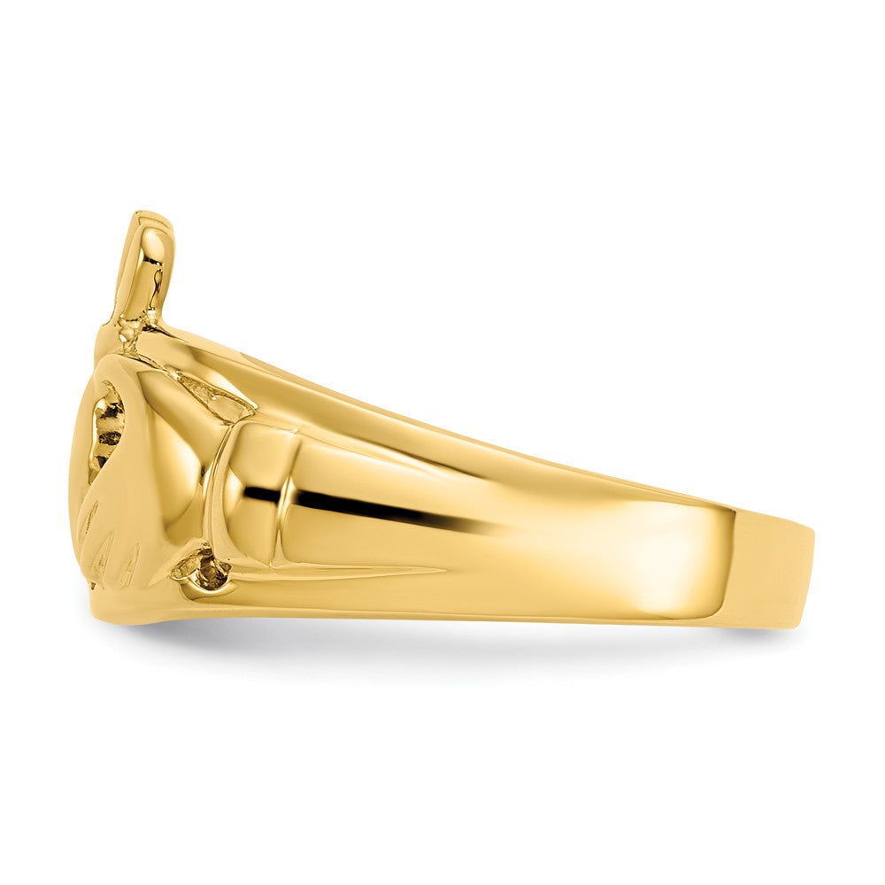 14k Polished Claddagh Ring
