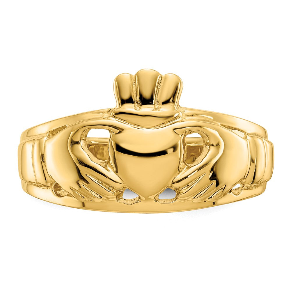 14k Polished Claddagh Ring