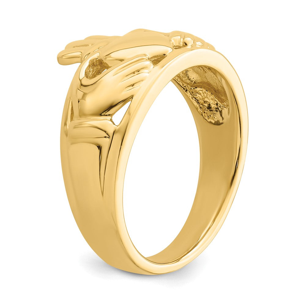 14k Polished Claddagh Ring