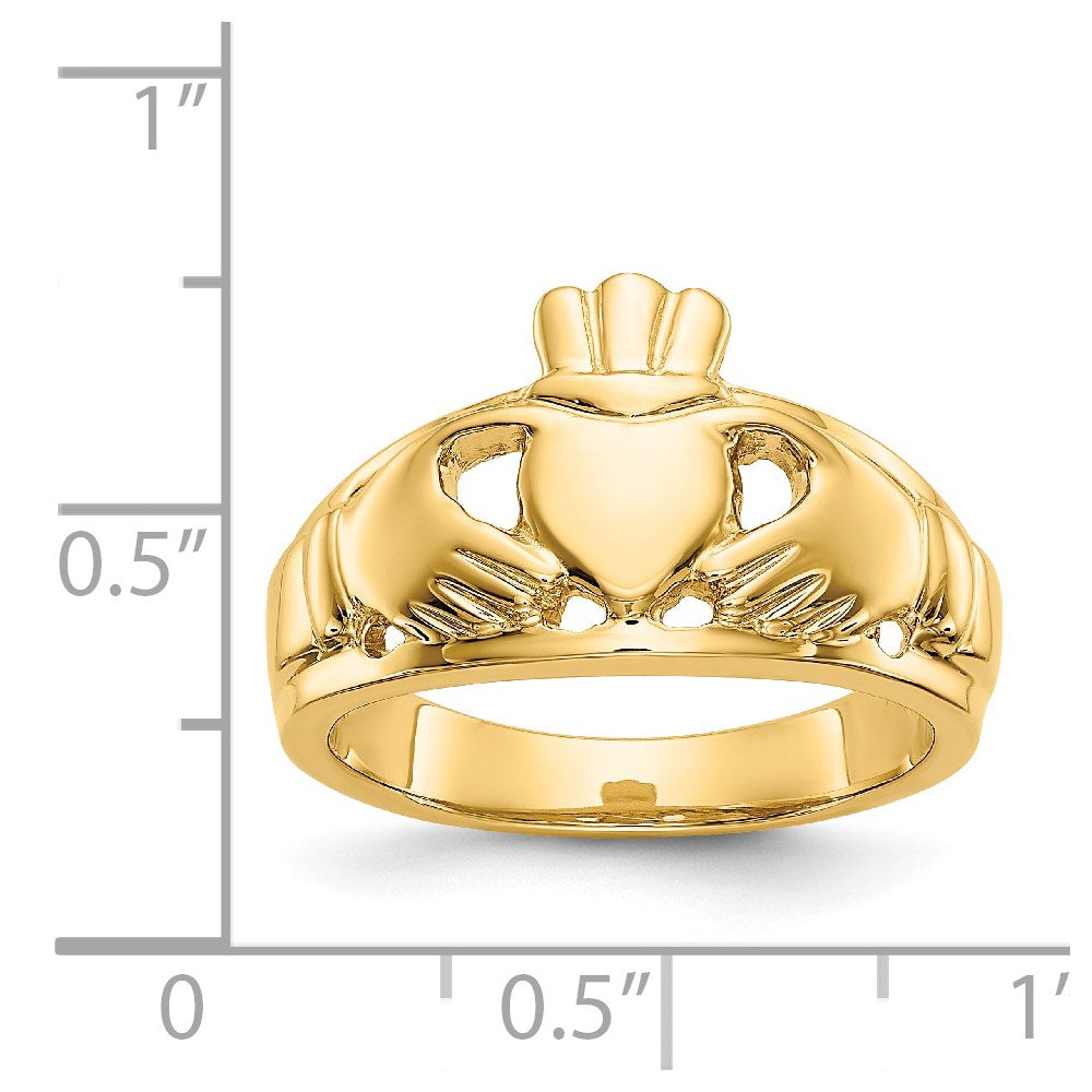 14k Polished Claddagh Ring