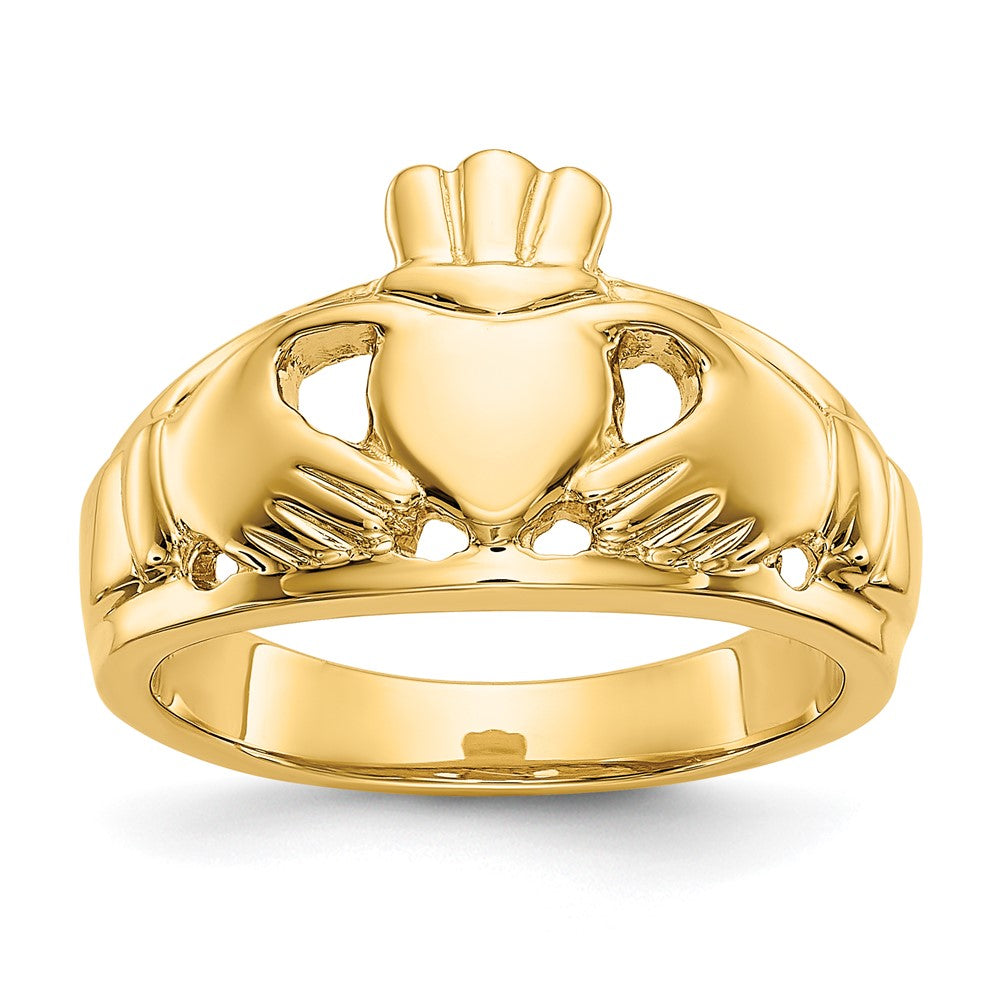 14k Polished Claddagh Ring