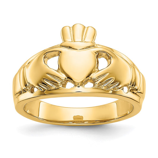 14k Polished Claddagh Ring