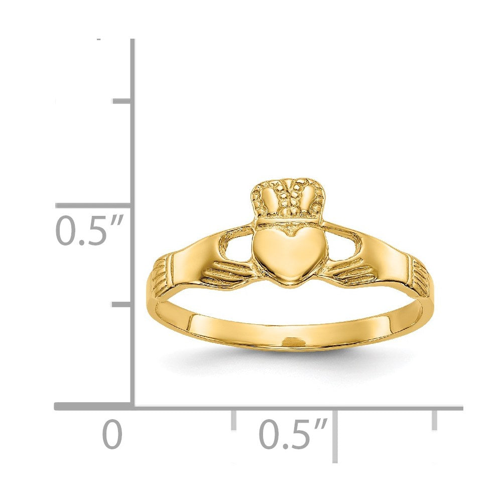 14k Polished Claddagh Ring