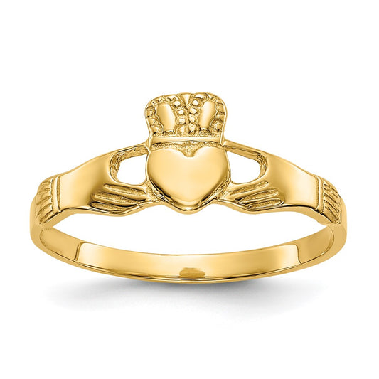 14k Polished Claddagh Ring