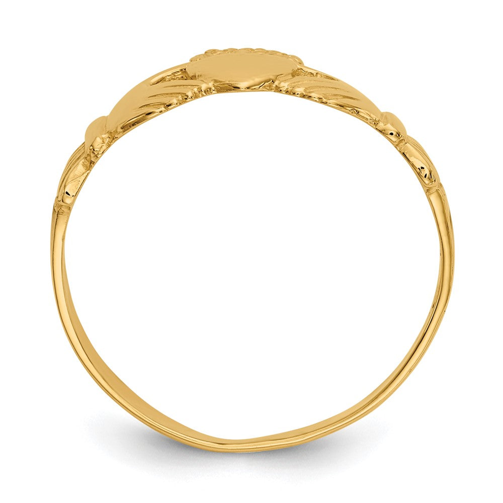 14k Polished Claddagh Ring