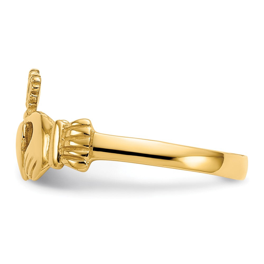 14k Polished Claddagh Ring
