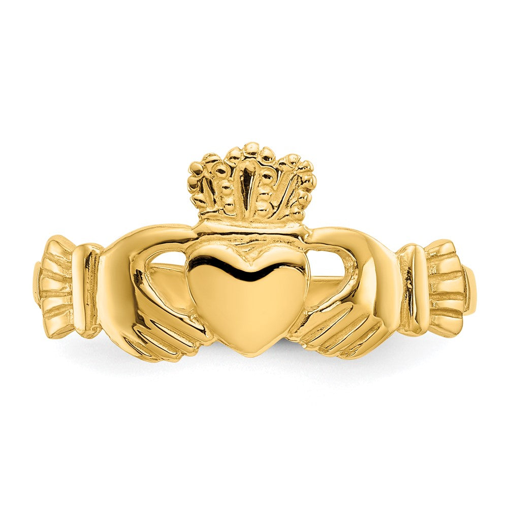 14k Polished Claddagh Ring